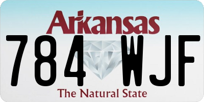 AR license plate 784WJF