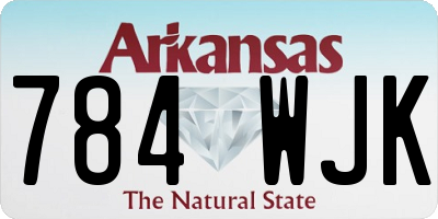 AR license plate 784WJK
