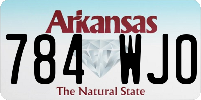 AR license plate 784WJO