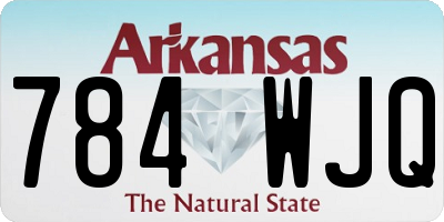 AR license plate 784WJQ