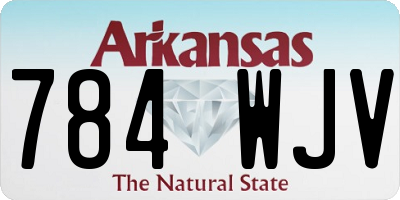AR license plate 784WJV