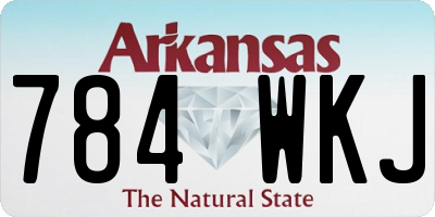 AR license plate 784WKJ