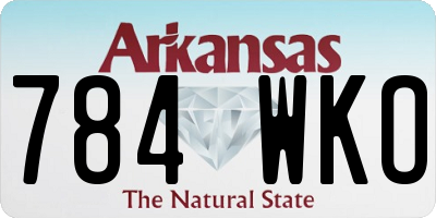 AR license plate 784WKO