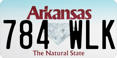 AR license plate 784WLK