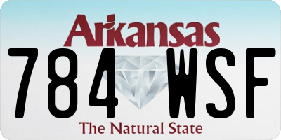 AR license plate 784WSF