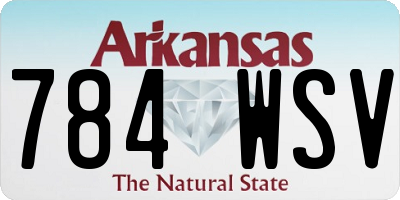 AR license plate 784WSV