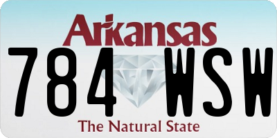AR license plate 784WSW
