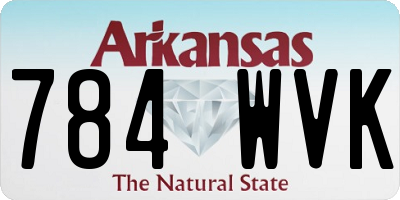 AR license plate 784WVK