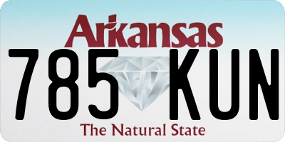 AR license plate 785KUN