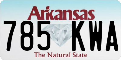 AR license plate 785KWA