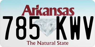 AR license plate 785KWV
