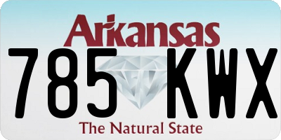AR license plate 785KWX