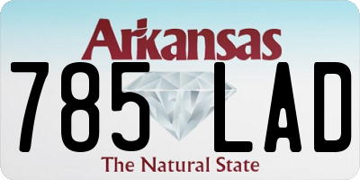 AR license plate 785LAD