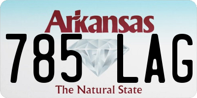 AR license plate 785LAG