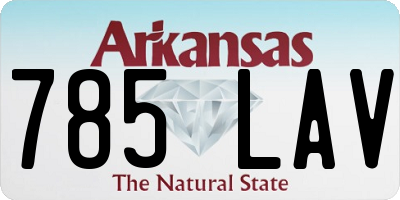 AR license plate 785LAV