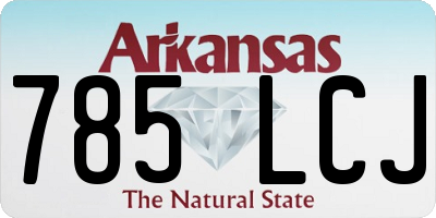 AR license plate 785LCJ