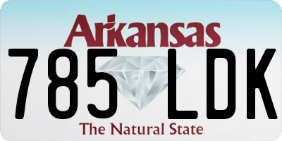 AR license plate 785LDK