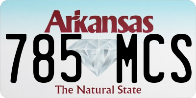 AR license plate 785MCS