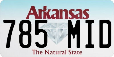 AR license plate 785MID
