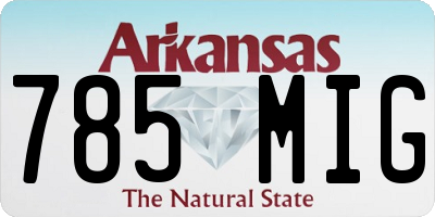 AR license plate 785MIG