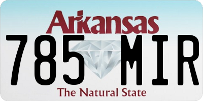 AR license plate 785MIR