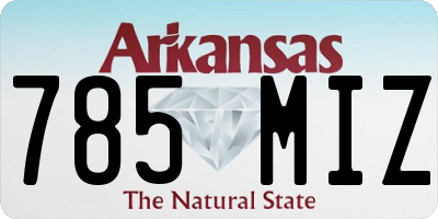 AR license plate 785MIZ