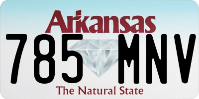 AR license plate 785MNV