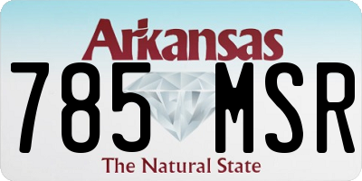 AR license plate 785MSR