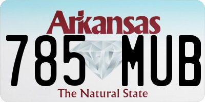 AR license plate 785MUB