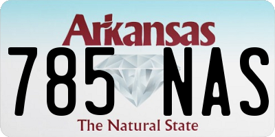 AR license plate 785NAS