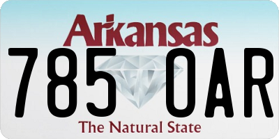 AR license plate 785OAR