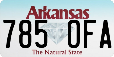AR license plate 785OFA