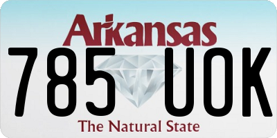 AR license plate 785UOK