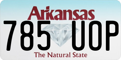 AR license plate 785UOP