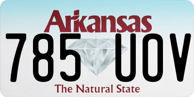 AR license plate 785UOV