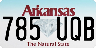 AR license plate 785UQB