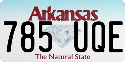 AR license plate 785UQE