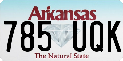 AR license plate 785UQK
