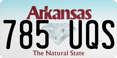 AR license plate 785UQS