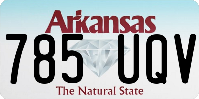 AR license plate 785UQV