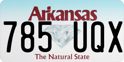 AR license plate 785UQX