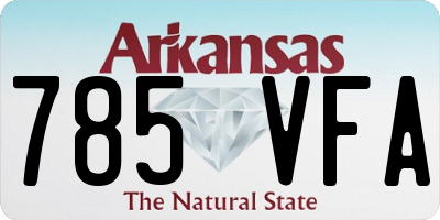 AR license plate 785VFA