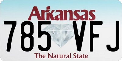 AR license plate 785VFJ