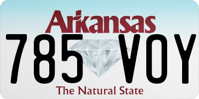 AR license plate 785VOY