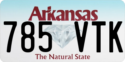 AR license plate 785VTK