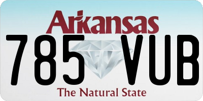 AR license plate 785VUB