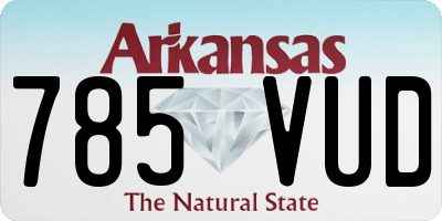 AR license plate 785VUD