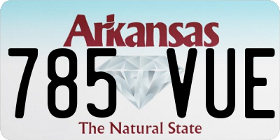 AR license plate 785VUE