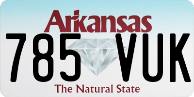 AR license plate 785VUK