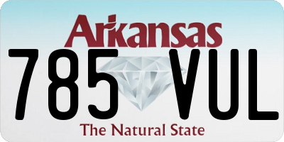 AR license plate 785VUL
